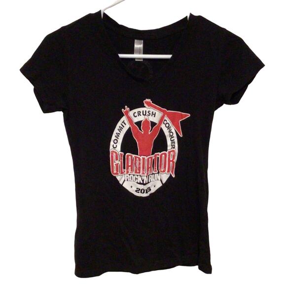 Next Level Womens Gladiator Rock N Run 2015 Finisher Shirt Size Small Tee - Picture 2 of 6